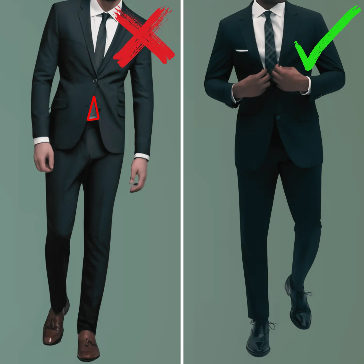 high-rise trousers with suits