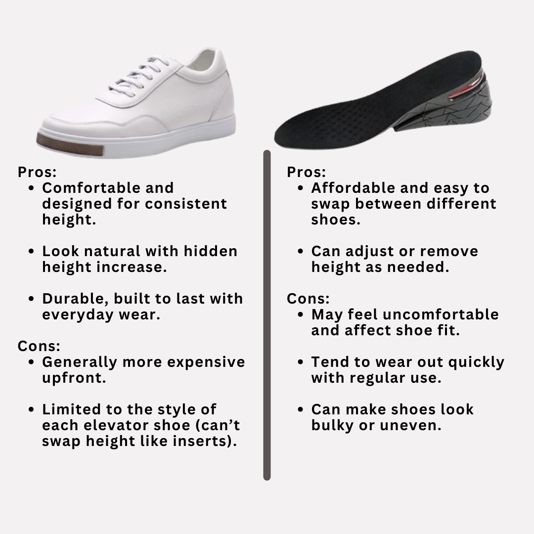 The pros and cons of elevator shoes and inserts